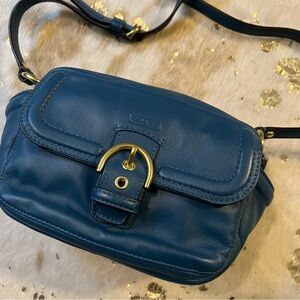 NWOT COACH Campbell Royal Blue Smooth Leather Small Camera Bag Crossbody